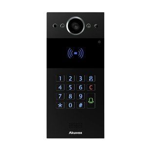 Многоабонентная вызовная панель Akuvox R20K с камерой 2 Мп и считывателем Mifare EM-Marine NFC, Black 00-00002068TRIN фото