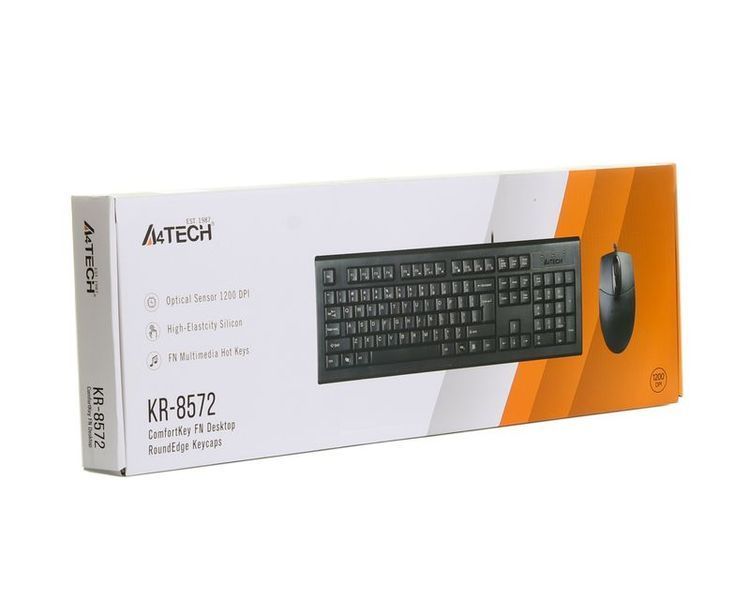 Комплект A4Tech клавиатура+мышь KR-85+OP-720, USB, Чёрная 1603829EDG фото