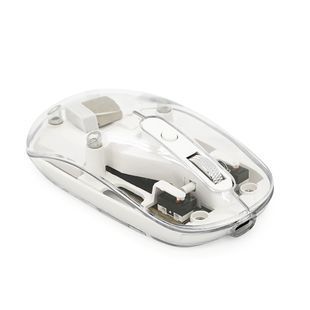 Миша бездротова JEDEL WD131P-BG 800/1200/1600DPI 2.4 GHz+Bluetooth 5.0 3.7V 300mAh Type-C зарядка 109x60x32 мм Transparent-White Box 2880000453284YT фото