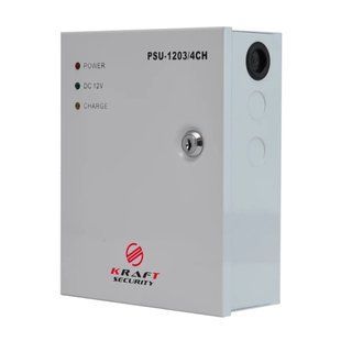 Джерело безперебійного живлення Kraft PSU-1203/4CH, DC 12В 3А 41-00025TRIN фото