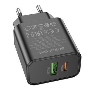 Зарядное устройство Borofone BA88A 110-240V PD20W USB Type-C черное 2000000408477YT фото