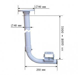 Кронштейн L-подібний Metro 100-200 L регульований 100-200 см 51751FORS фото