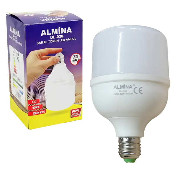 Світлодіодна LED-лампа Almina DL-030 E27 30 Вт з акумулятором eve1938 фото