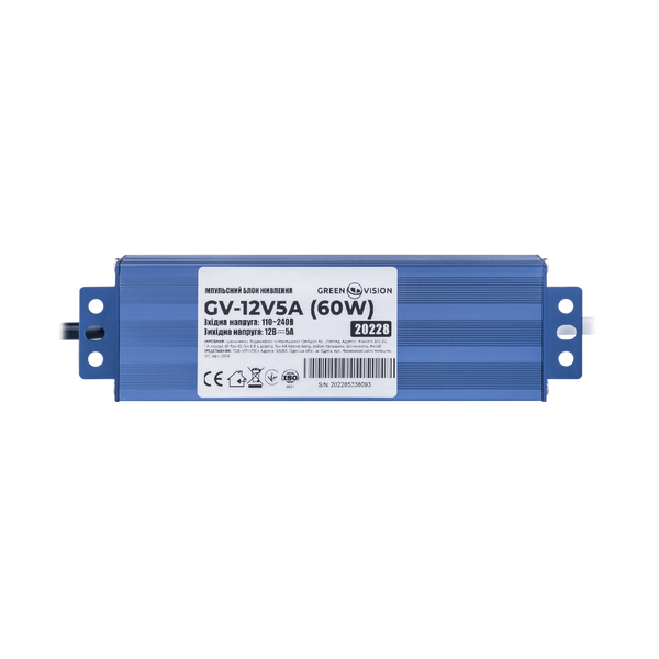Імпульсний блок живлення герметичний GV-12V5А (60W) 20228LP фото