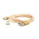 Магнітний кабель USB 2.0/Lighting 1m 2А індикатор заряду тканинна оплетка знімник Gold Blister ( під наконечник 1938 ) 2000000091662YT фото 1
