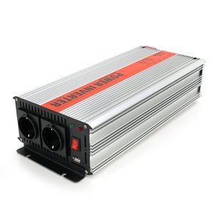 Инвертор напряжения RITAR RSX-3000, 12V/220V, 3000W с аппроксимированной синусоидой, 2xShuko, 1xUSB, клеммные провода, BOX, Q4 D16BD16BFE05 фото