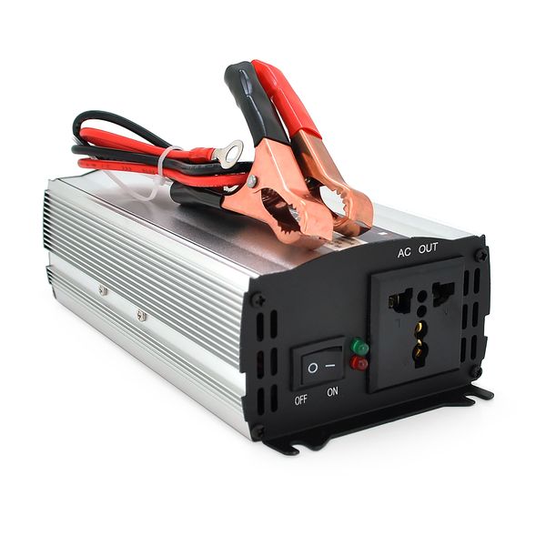 Инвертор напряжения CJ-500Q (DC:250W), 12/220V с аппроксимированной синусоидой, 1 универсальная розетка, крокодилы, BOX F98A42611B6E фото