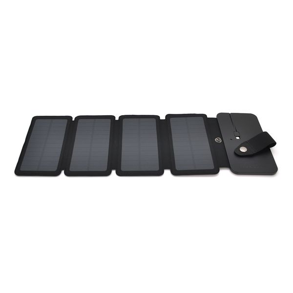 Solar panel 4 Foldings, built-in microUSB cable, Output: 5 /1 А(USB), plastic, Black, Corton box 508E74C427B4 фото