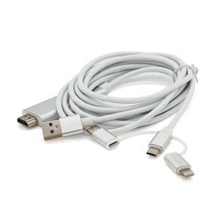 Конвертер MHL Type-C/Micro/Lighting (тато) + USB (тато) =gt; HDMI(тато) 1.8м Black 4K/2K BOX 2000000093895YT фото
