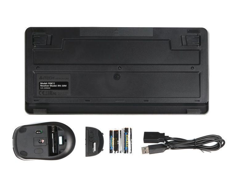 Комплект бездротовий клавіатура з мишою A4Tech Fstyler FG1112, чорний колір 1604987EDG фото