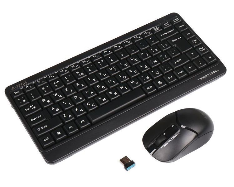 Комплект бездротовий клавіатура з мишою A4Tech Fstyler FG1112, чорний колір 1604987EDG фото