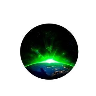 Коврик 220*220 мм тканевой RAZER 15 с боковой прошивкой (круглый), толщина 3 мм, цвет Black/Green, Пакет 2000000357584YT фото