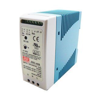 Блок питания на DIN-рейку с функцией UPS Mean Well DRC-40B, 24 В/40.02 Вт 43-00530TRIN фото