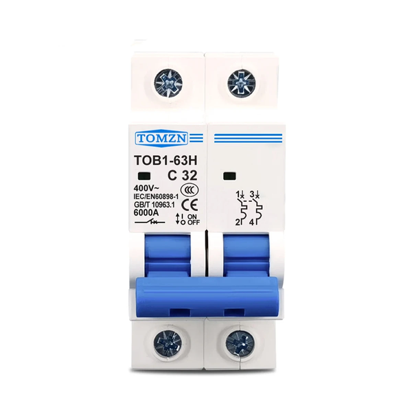 Автоматичний вимикач TOMZN TOB1-63H 32А двополюсний 900000000088IMP фото