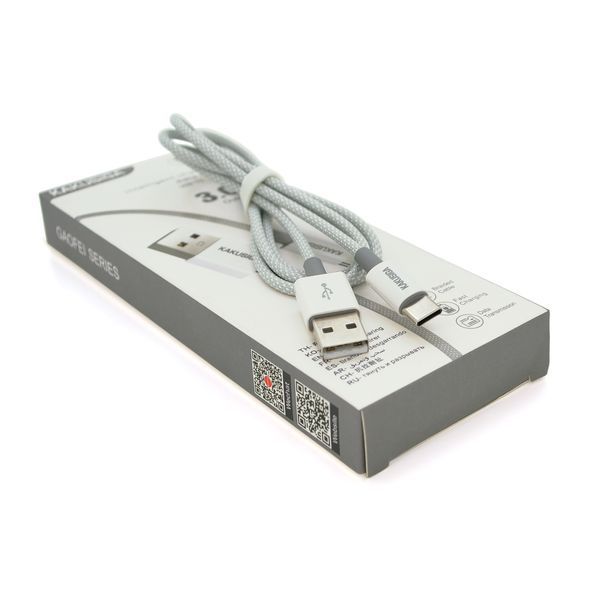 Кабель iKAKU KSC-723 GAOFEI smart charging cable for Type-C, Gray, длина 1м, 2.4A, BOX 2000000267920YT фото