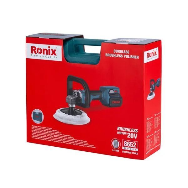 Акумуляторна полірувальна шліфувальна машина Ronix 8652 1607323EDG фото