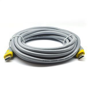 Кабель Merlion HDMI-HDMI V-Link High Speed 15.0m v2 0 OD-8.2mm круглий Grey коннектор Grey Yellow (Пакет) Q25 2000000161884YT фото