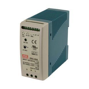 Блок питания на DIN-рейку с функцией ИБП Mean Well DRC-60A, 12 В/59.34 Вт 43-00531TRIN фото