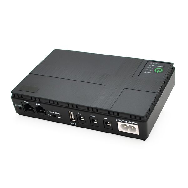 ИБП UPS-18W DC1018P для роутеров/коммутаторов/PON/POE-430, 5//9/12V, 1A, 12000MAh(4*3000MAh), Black, BOX 1EF8296CC3AB фото