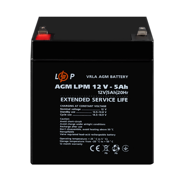 Аккумулятор AGM LPM 12V - 5 Ah 60BF1A0B24A9 фото