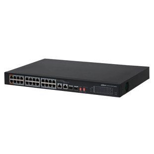 PoE комутатор Dahua DH-PFS3226-24ET-240 24-портовий 240Вт підтримка VLAN 99-00007350VIAT фото