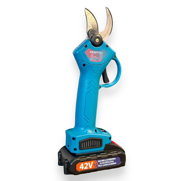 Аккумуляторный секатор Krafftec 42V с кейсом и 2 аккумуляторами eve1294 фото