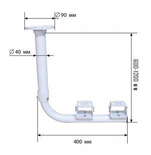 Кронштейн L-подібний Metro 60-120 Lх2 регульований 600-1200 мм 51757FORS фото