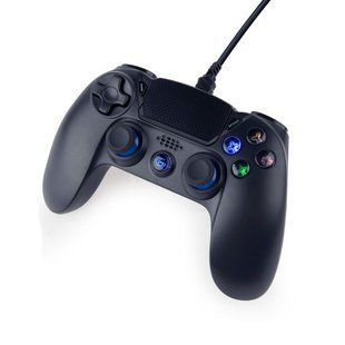 Дротовий джойстик JPD-PS4U-01 для PS4 / PC, вібрація, LED підсвічування, пластик, чорний 1605000EDG фото