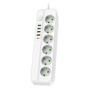 Сетевой фильтр-удлинитель QL-1094u 6 розеток 4-USB 1-Type-C белый 900000000039IMP фото