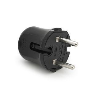 Вилка VIKO без заземлення mimoza 7.5А 260V чорна ПВХ самозатухаючий 6А 230В 2880000413844YT фото