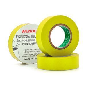 Изолента RENDER 0,10мм*18мм*20м (желтая), temp:-10+80&deg;С, 2000V, растяж-180%, прочность 20Н/см, Агдезия 0,42кг/25мм, 10 шт. в уп. цена за упак. 2000000122489YT фото