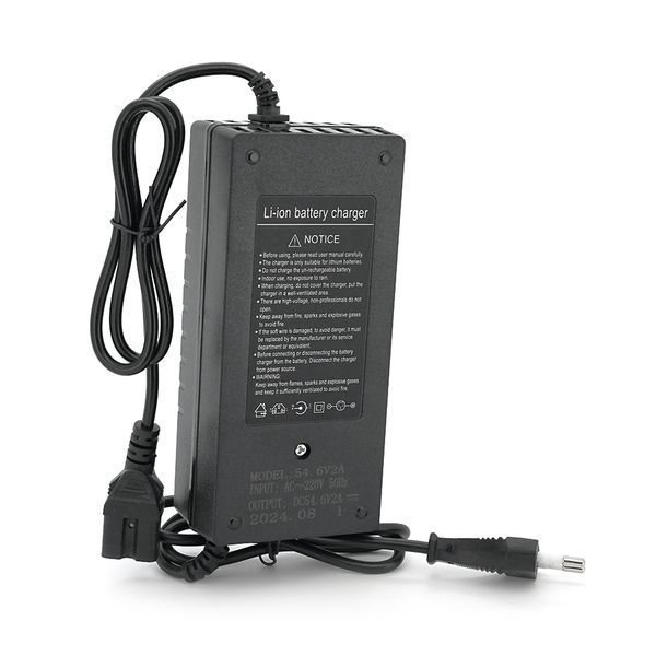 Зарядное устройство Jinyi для аккумуляторов Li-ion 48V(54,6V),13S,2A.штекер Triangle plug (T-tipe/IEC/C13 N+L-),с индикацией,BOX 2000000243764YT фото