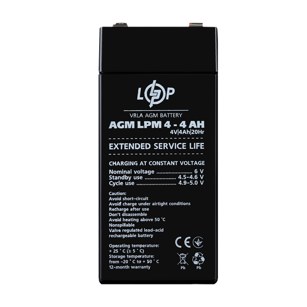 Акумулятор AGM LPM 4V - 4 Ah 43C3ACF26A7D фото