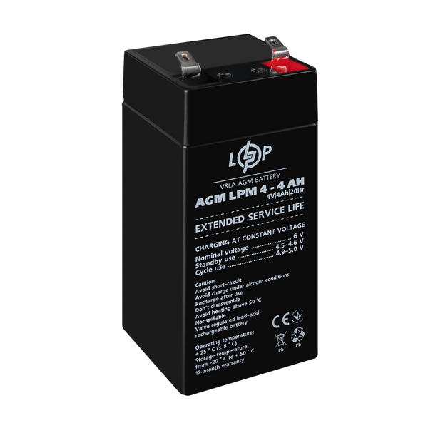 Акумулятор AGM LPM 4V - 4 Ah 43C3ACF26A7D фото