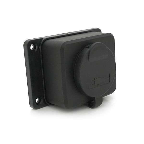 Колодка PiPo PP SP-1 44 16B 16А 220-240В IP44 з заглушкою з заземленням 1 гніздо каучук чорний Q30 2000000206356YT фото