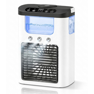 Настільний вентилятор-охолоджувач Air Cooler 3 в 1 з зволоженням і LED-підсвіткою eve1749 фото