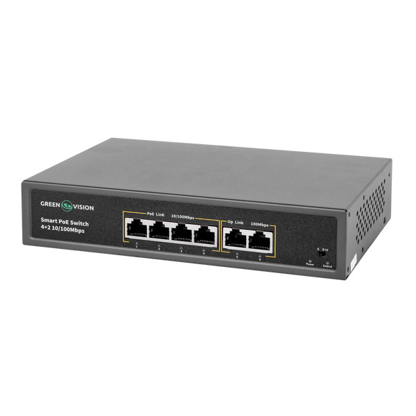 Комутатор мережевий POE GV-006-D-04+2P 9442LP фото