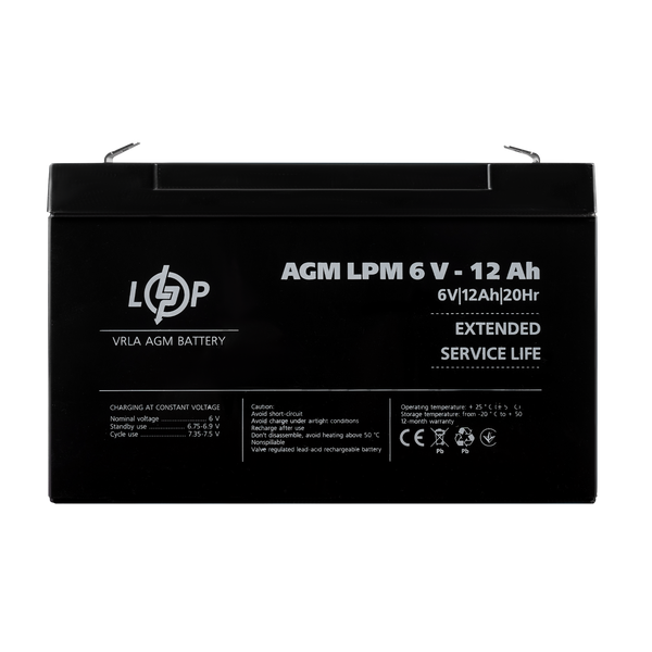 Аккумулятор AGM LPM 6V - 12 Ah 0A38938B1E1C фото