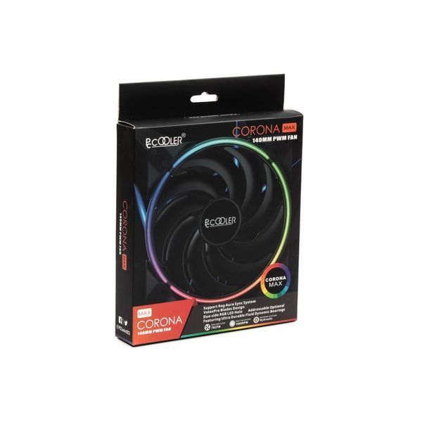Корпусний вентилятор PCCOOLER CORONA MAX 140 RGB 1606220EDG фото