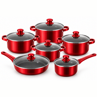 Набір посуду COOKWARE SET G-A10 з нержавіючої сталі 12 предметів eve2102 фото