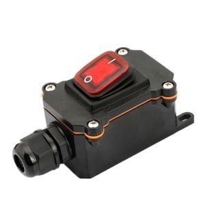 Выключатель наружного монтажа Voltronic красная кнопка с подсветкой ip65 ac 110-250v 20a черный 2000000354866YT фото