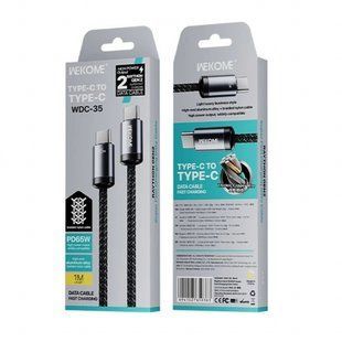 USB кабель Wekome WDC-35 Type-C to Type-C Fast Charging нейлонова оболонка 1 м 69823FORS фото