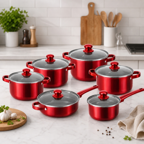 Набір посуду COOKWARE SET G-A10 з нержавіючої сталі 12 предметів eve2102 фото