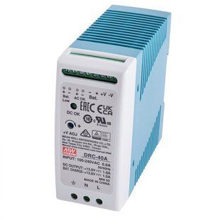 Блок питания на DIN-рейку с функцией UPS Mean Well DRC-40A, 12 В/40.02 Вт 43-00509TRIN фото