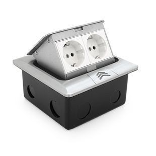 Розетка двойная напольная выдвижная с заземлением J28L, Input: AC 100-250V 16A, White 2000000199870YT фото