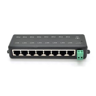 8-портовий POE-інжектор живлення, з 8xRJ45 портами Ethernet 10/100Мбіт/с, IEEE802.3af/at, 12-48V, PIN45+/78- C52A5FF004FD фото