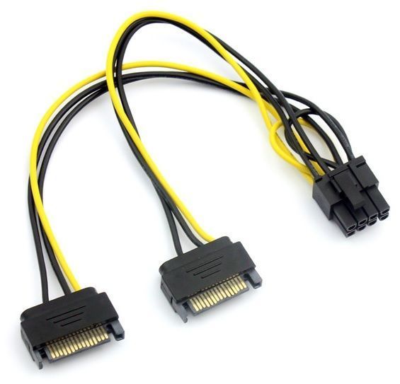Кабель-перехідник для живлення відеокарти SATA+SATA--gt;8P OEM Q50 2000000135274YT фото