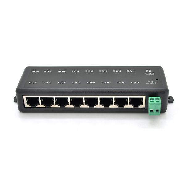 8-портовый POE-инжектор питания, с 8xRJ45 портами Ethernet 10/100Мбит/с, IEEE802.3af/at, 12-48V, PIN45+/78- C52A5FF004FD фото