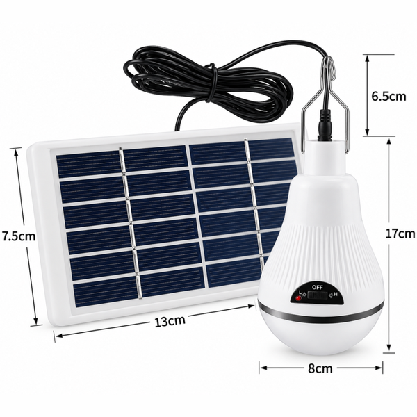 Кемпінгова LED-лампа Easy Power EP-020 з сонячною панеллю та гачком eve2046 фото