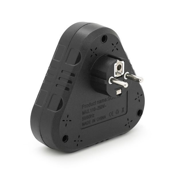 Розетка тройник с заземлением Voltronic F203-Black 2 розетки 2USB 1Type-C 2500W 10A 110-250V 2000000381794YT фото